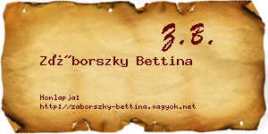 Záborszky Bettina névjegykártya
